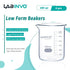 Low Form Graduated Glass Beaker, 6pcs of Vol.600ml, 3.3 Borosilicate Glass Beaker Set, IN-BKL600