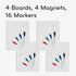 U Brands Contempo Magnetic Dry Erase Board Bundle, 11”x14”, White Modern Frame, Includes 4 Boards and 16 Markers