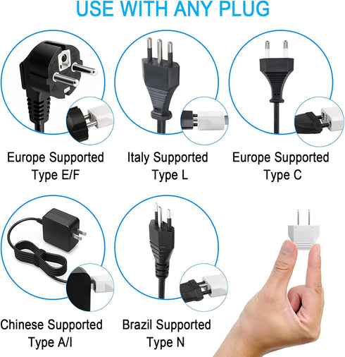 6 Pack European to US Plug Adapter, EU to US Power Plug Converter, 220v to 110v Adapter for Travel, American Plug