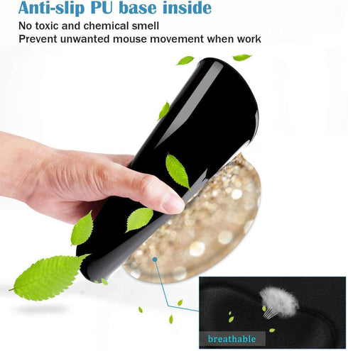 Ergonomic Mouse Pad Wrist Support and Coasters Set – Gaming Mouse Pad with Non-Slip PU Base for Home Office