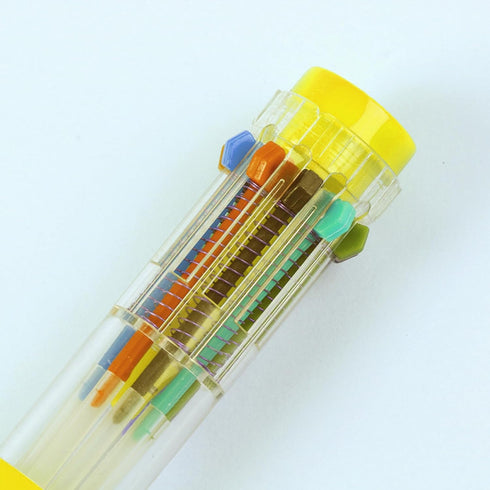 HeTaoCat Multicolor Pens 3 Pack, 0.5mm 10-in-1 Retractable Ballpoint Pens, 10 Colors Transparent Barrel for Office