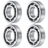 uxcell 4 Pcs Deep Groove Ball Bearing, 62/22, 22mm x 50mm x 14mm, High Carbon Chrome Steel Z3 Double Rubber Sealed