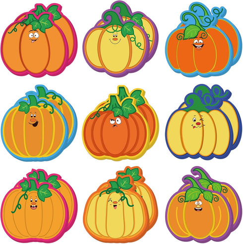 Whaline 810 Sheets Fall Pumpkin Sticky Notes - Thanksgiving Self-Adhesive Memo Pads for Autumn