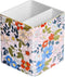 Ceramic Pen Pencil Holder, Makeup Brush Organizer with 2 Compartments, Floral Multi-functional Storage Caddy, Pink