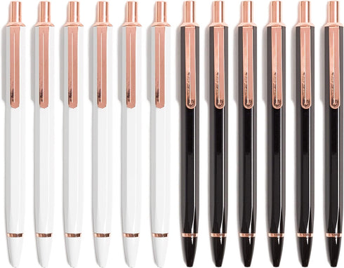 U Brands Cambria High End Mechanical Pencils, Black and White with Rose Gold Accents, 12 Count