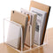 SANRUI Clear Acrylic Magazine File Holder with 3 Vertical Compartments for Office Desk Accessories