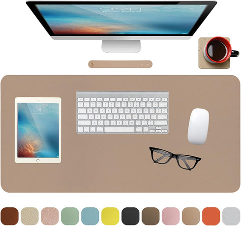 ?Boutilon Extended Leather Mouse Pad, 30"x14" Non-Slip Desk Pad for Keyboard and Mouse, Desktop Protector for Home