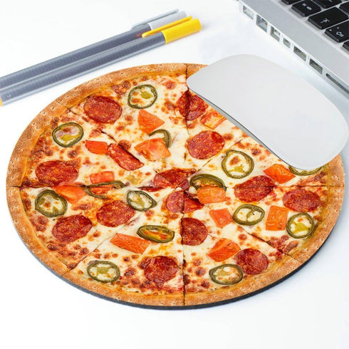 pingpi I Love Pizza Circle Mouse Pad, Rubber Mousepad, Funny Coworker Teacher Present