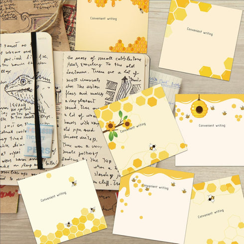 Bee Sticky Notes 9 Pieces, 3x3 Inch Cute Bee Note Pads for School Office Home Supplies