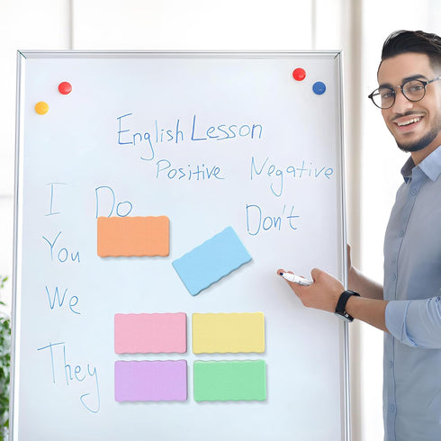 MaxGear Whiteboard Erasers, 8 Pack Magnetic Dry Erase Erasers, Bulk for Classroom, Office, Home (6 Pastel Color Set)