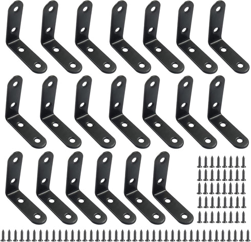 Cionyce 20 Pcs L Bracket Right Angle Corner Brace, Stainless Steel 2 x
