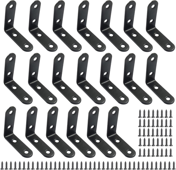 Cionyce 20 Pcs L Bracket Right Angle Corner Brace, Stainless Steel 2 x