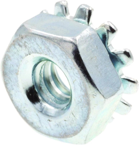 Prime-Line 9118766 K-Lock Nuts with External Tooth Washer, #6-32, Zinc Plated Steel, 50 Pack