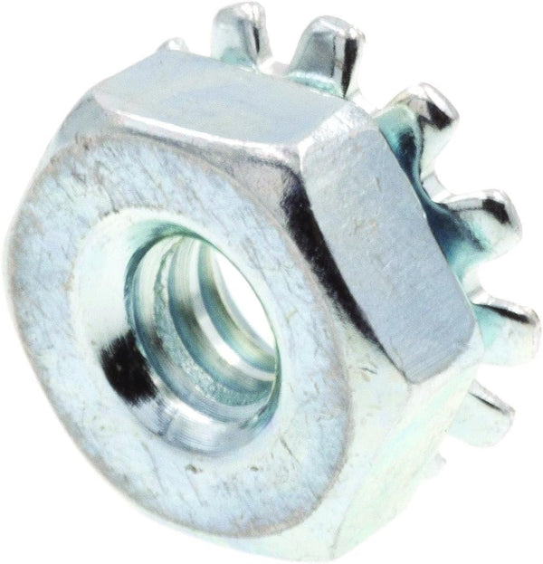 Prime-Line 9118766 K-Lock Nuts with External Tooth Washer, #6-32, Zinc Plated Steel, 50 Pack