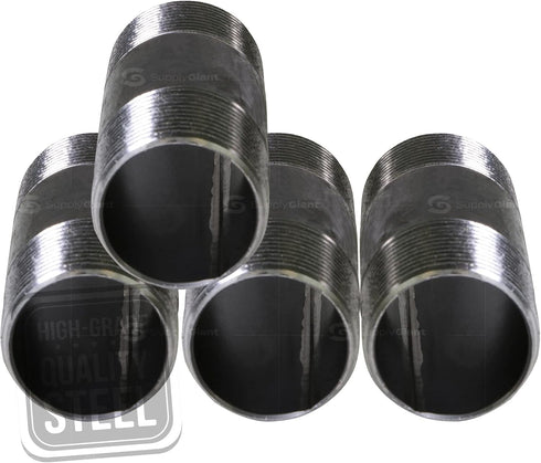 Everflow Supplies NPBL3430-4 Black Steel Nipple Pipe, Pack of 4