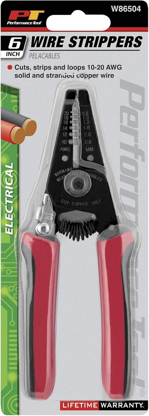 Performance Tool W86504 6-Inch Multi-Wire Cutter, Stripper and Pliers with Non-Slip Grip