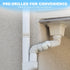 Downspout Adapter Gutter Pipe Clip Hidden Bracket Set of 2, 2x3, White
