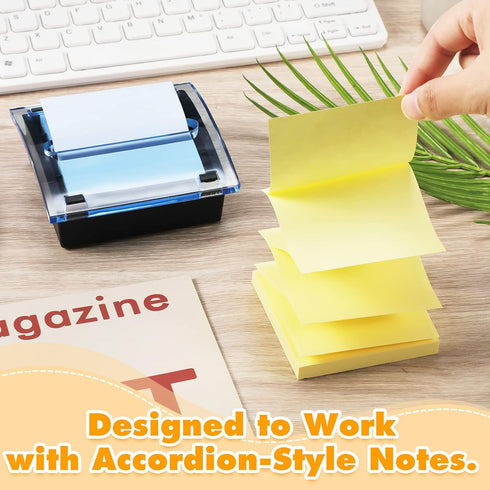 Pop Up Notes Dispenser, Black Base Clear Top Sticky Notes Holder for 3 x 3 Inch Sticky Notes, School Office Home