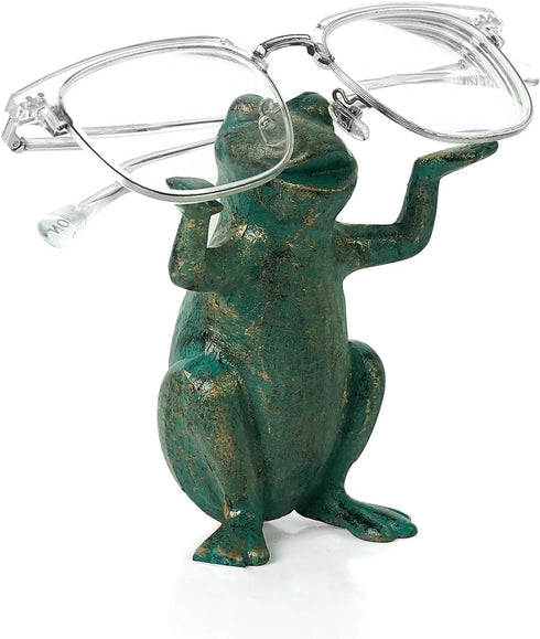 DreamsEden Cast Iron Frog Spectacle Display Eyeglass Holder Frogs Decorative Glasses Holder