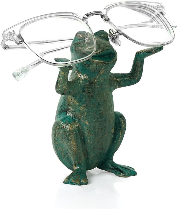 DreamsEden Cast Iron Frog Spectacle Display Eyeglass Holder Frogs Decorative Glasses Holder