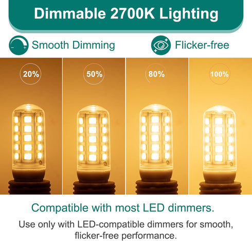 G9 Bulb Dimmable, 2700K G9 Bulbs 4W, 40W 430 T4 120V, 6-Pack DiCUNO LED Warm White, LED Light Equivalent to Halogen