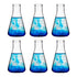 HUAOU 50ml Glass Erlenmeyer Flask Set, Narrow Mouth Graduated, 3.3 Borosilicate Glass, Pack of 6