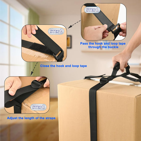Cosmos Box Carrying Strap with Handle, Adjustable Handheld Belt for Moving Heavy Objects, 82.7 Inch