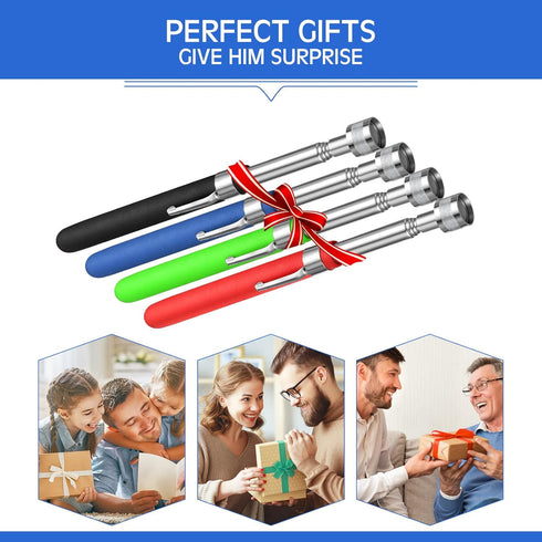 4 Pcs Telescoping Magnet Pickup Tool, Extendable Magnetic Sticks for Practical Gifts for Men