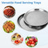 Sacolin 2 14 Inch 16 Inch Seafood Trays for Seafood Barbecue, Pcs Seafood Platter Round Trays, Stainless Steel Serving