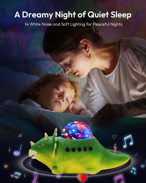 Beslike 8 14 360 3-5,5-7 Dinosaur Night Light Projector for Kids - Color Changing, Sleep Sounds, Rotation, Projection