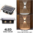 2 Pack, 4 ASLIDECOR Solar Wall Lights Up Down Led Solar Sconce,Waterproof Deck Fence Lighting for House Outdoor Decor