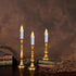 CVHOMEDECO. Flickering Taper Candles LED Drip Flameless Candles, Battery Operated with Timer, White, 4-3/4 Inch, Set of 3 by CVHOMEDECO.