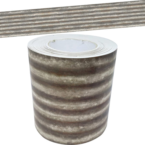 Teacher Created Resources Corrugated Metal Straight Rolled Border Trim, 50ft for Bulletin Boards, Walls, Desks,