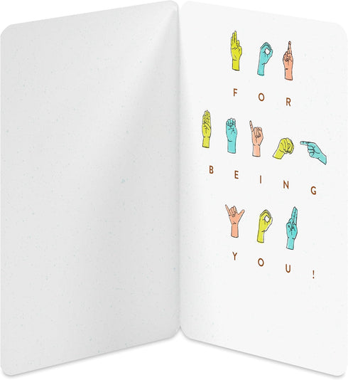 American Greetings Sign Language Thank You Card, Appreciation Card for the Hearing Impaired (Being You)