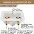 Washing Machine Outlet Box Sweat Thread with 2 inch Central Drain, 1/2 inch Thread, Connection for Hoses