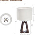 Booniture Dimmable Bamboo Table Lamp, Farmhouse Bedside Lamp with Linen Shade, Mid Century Modern Nightstand Light
