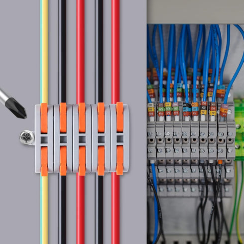 90 pcs XHF Conductor Compact Connectors, Lever Connectors Nuts, Electrical Wire Terminals for Inline Splices 28-12 AWG