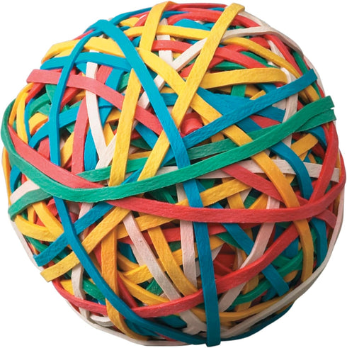 School Smart Rubber Band Ball, Multiple Color
