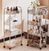 Dalekana 4-Tier 8.2W 13L 35.8H Plastic Clear Rolling Utility Cart with Wheels, Lightweight-Usage Multifunctional