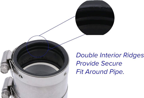 ProCheck Quiet Silent Sump Pump Check Valve - 1-1/2“ with Stainless Steel Vibration Resistant Couplings