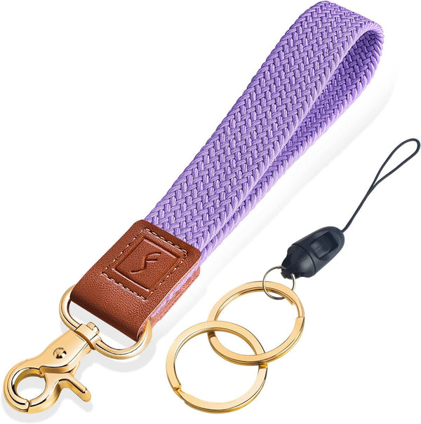 Stretchy Wristlet Keychain, Braided Cute Lanyards for Keys, Holder for Women Men, Wrist Strap for Car Keys Phone Wallet