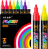 Liquid Chalk Markers Erasable, 8 Vibrant Chalkboard Markers with 4.5mm Reversible Tips for Kids and Adults