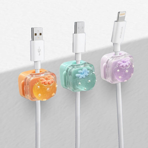 Frayot 3Pack Magnetic Cable Clips for Nightstand, Adhesive Night-Glowing Cord Holder Organizer for
