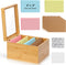 DLUGOPIS 5x8 Index Card Holder with Dividers Bamboo Index Card Storage Box 4