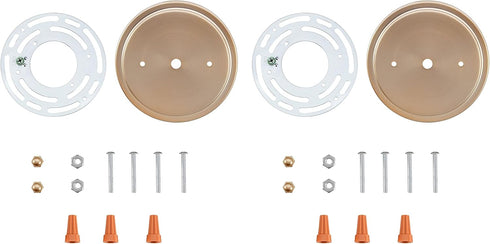 Aspen Creative 21509-42, 5-1/8" 7/16" 2 Pack Transitional Chandelier & Light Fixture Canopy Kit, w/Universal Crossbar