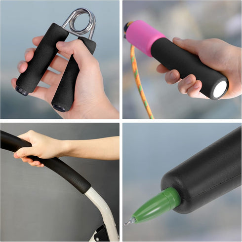 uxcell Foam Tubing for Handle Grip Support, 17mm ID 27mm OD, 295mm Length, Black, 2pcs