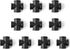 1/2" Black 4-Way Cross Fitting Connector, Home TZH 10-Pack Cast Malleable Iron