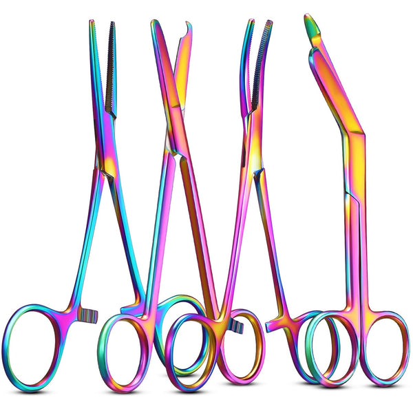 BBTO Hemostat Curved and Straight Hemostat Forceps Piercing Pliers Forceps, Stainless Steel