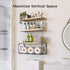 Amada Bathroom Shelves Over Toilet with Storage Basket, Floating Wall Shelf for Home Organization & Wall Decor