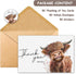 50 Pack 4x6 Highland Cow Thank You Cards with Envelopes, In Farm Design Greeting Cards Sympathy Cards Bulk for Wedding